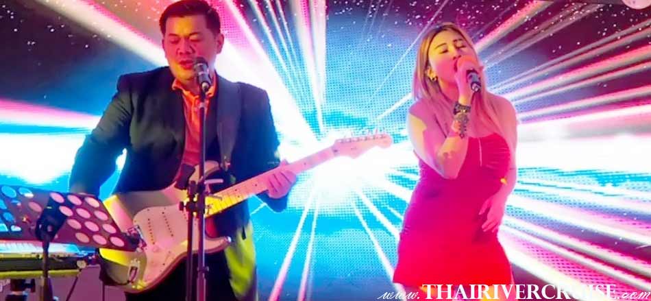 Professional English singer duo live band  on board, Alangka Cruise Luxury Bangkok Dinner Cruise Chaophraya River, , Alangka Cruise Bangkok Dinner Cruise Promotion Discount Cheap Ticket Price Offers Booking Online