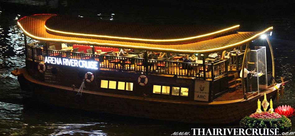 Welcome aboard Arena River Cruise Rice Barge Indian Dinner Cruise Bangkok Thailand, Loy Kratong Bangkok Arena River Cruise