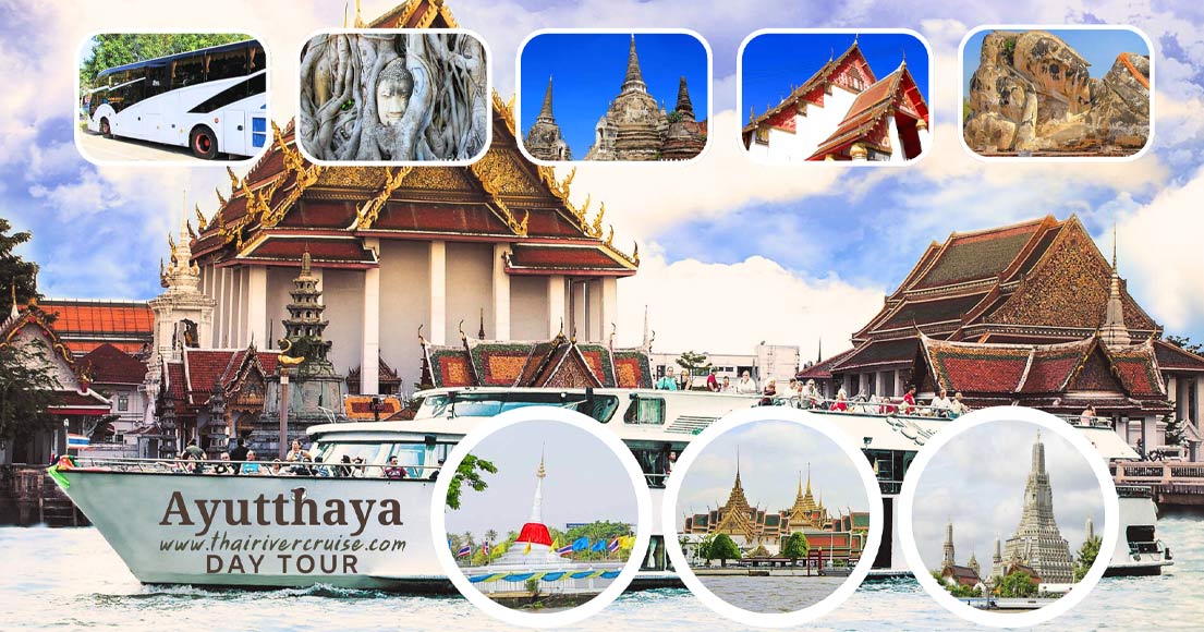 Ayutthaya Day Tour Bangkok by River Cruise Go by Bus and Back by Cruise with lunch and coffee break