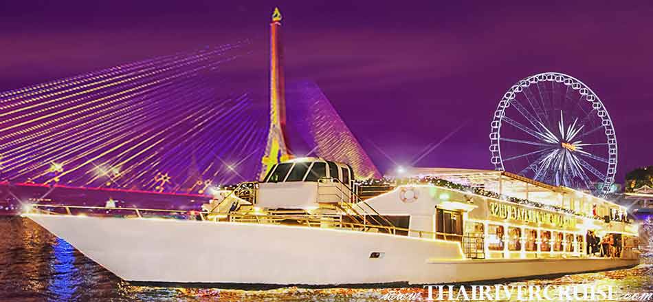 Welcome aboard Chao Phraya Cuise & Grand Chaophraya Cruise, luxury 5-stars river dinner cruise Chaophraya river Bangkok Thailand 