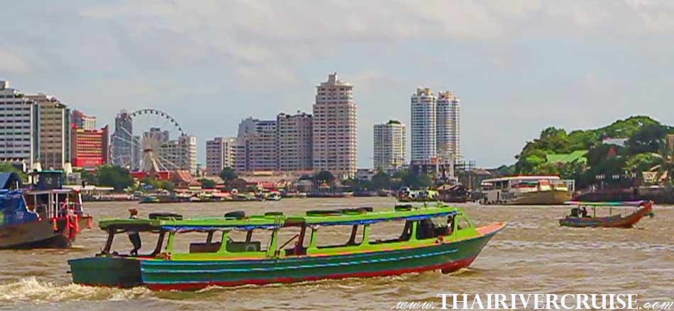 Chao Phraya Express Boat Tour Hire Rental River Trips Bangkok Thailand. Private boat trip on the river Bangkok Thailand 