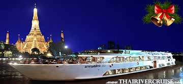 Christmas Eve Dinner Bangkok by River Cruise on Chaophraya River Bangkok Thailand  by Grand Pearl Cruise Thailand