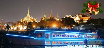 Christmas Eve Dinner Bangkok by Royal Princess Cruise on Chaophraya River Bangkok Thailand  by River Star Princess Cruise
