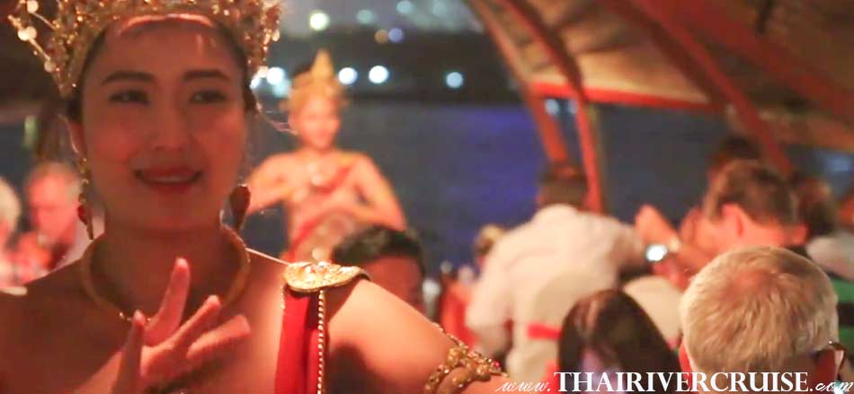 Beautiful Thai classical dance entertainer on board  Loy Nava Dinner Cruise Bangkok