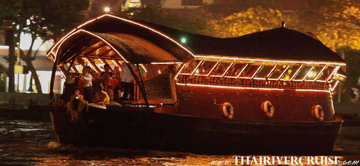 Loynava Cruise Luxury Rice Barge Dinner Cruise Bangkok Chaophraya River Thailand 