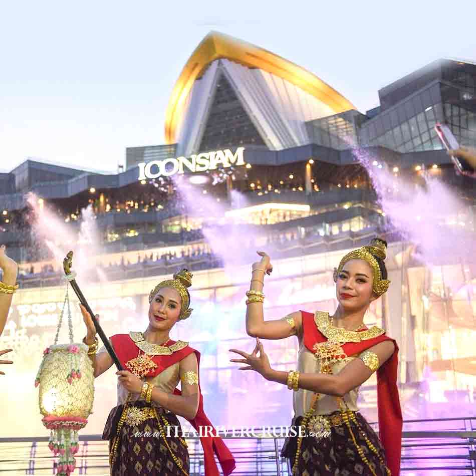 Thai traditional show onboard, Countdown Bangkok Thailand Cruise Dining Near Me, dinning watch fireworks and celebrate New year's party &  countdown night
