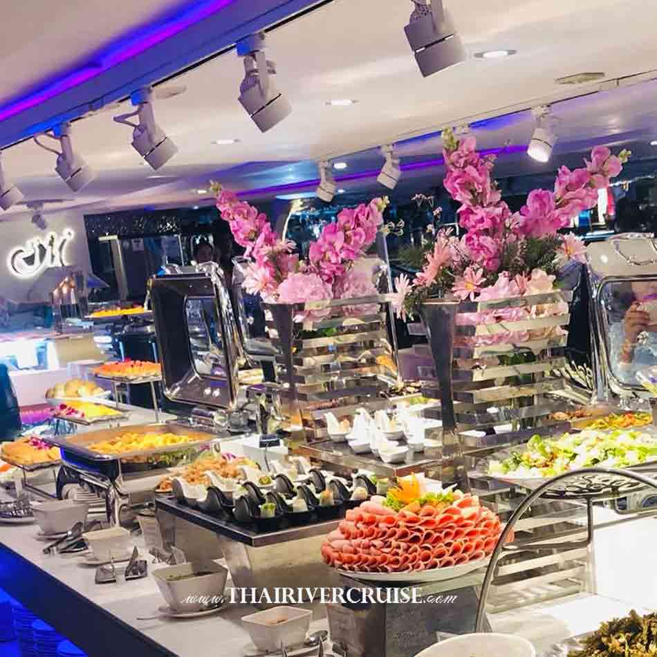 Buffet Dinner Party Countdown Bangkok Thailand Cruise Dining Near Me, dinning watch fireworks and celebrate New year's party &  countdown night