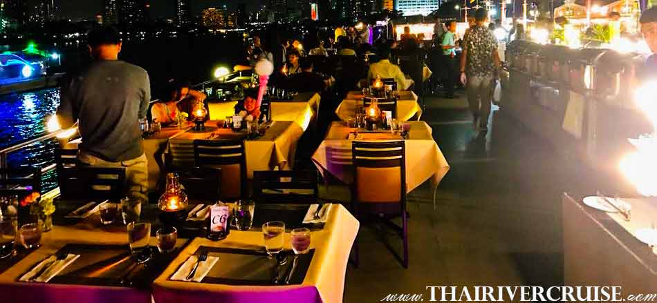 Rooftop Top Deck Open Air NYE Dinner Cruise Bangkok New Year Eve 2019 Countdown Fireworks Thailand