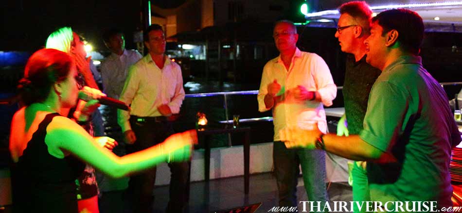 Enjoy to Music & live band performed by our vocalist, charter private dinner cruise Bangkok,Thailand