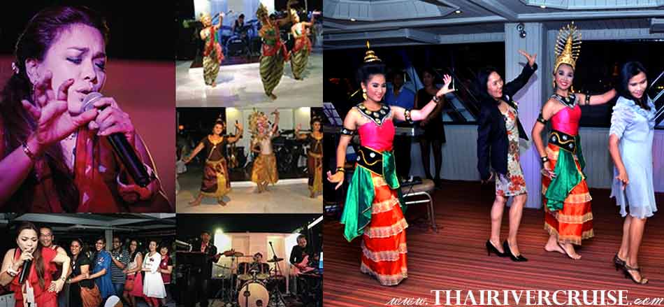 Entertainment on board River Star Princess Cruise Bangkok Thailand by Thai classical dancing and live band music 