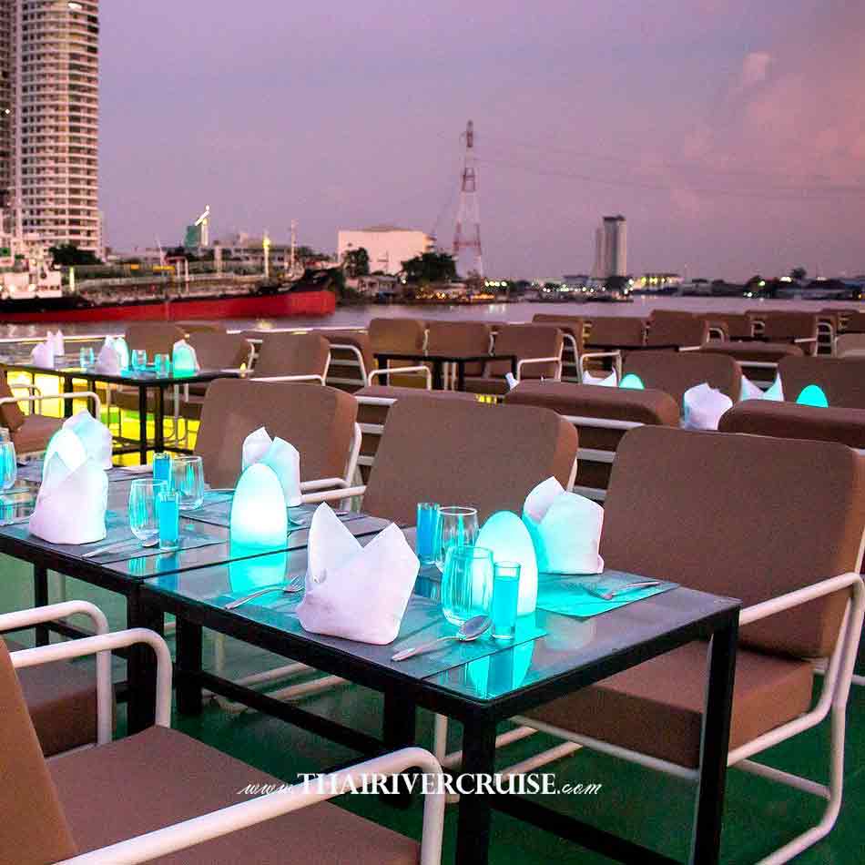 Best Rooftop to Celebrate New Year's Eve in Bangkok ,Royal Princess Cruise New Luxury Large Elegance Bangkok Dinner Cruise on the Chao Phraya River,Thailand 