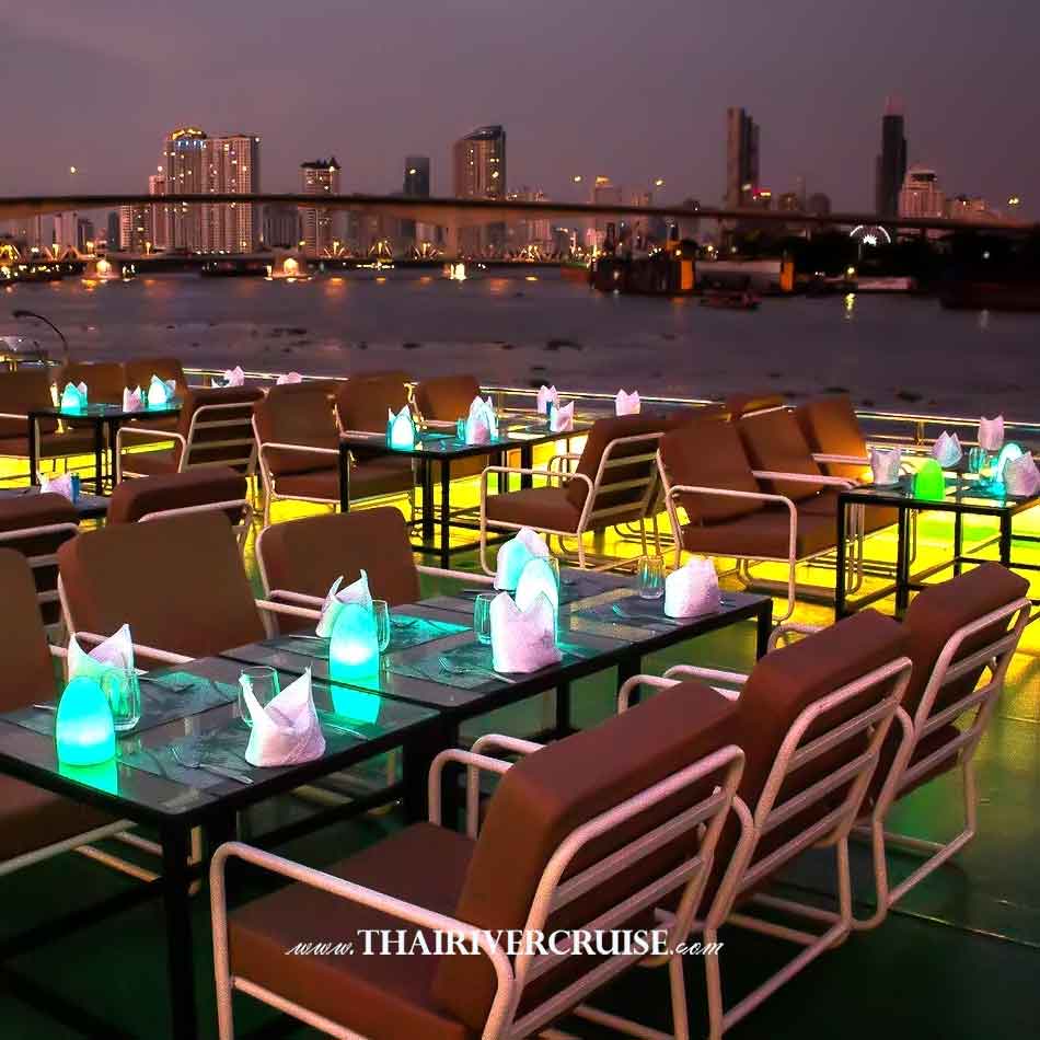 Best Rooftop to Celebrate New Year's Eve in Bangkok ,Royal Princess Cruise New Luxury Large Elegance Bangkok Dinner Cruise on the Chao Phraya River,Thailand 