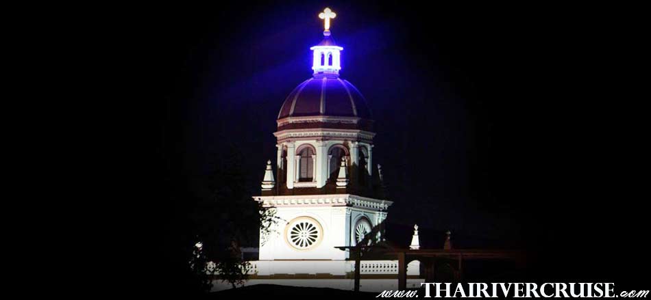 Santa Cruz Church Bangkok,The Beautiful Night Scenery Along the Chaophraya River Bangkok Thailand