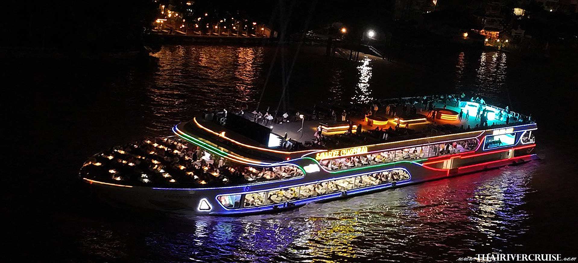 Sawasdee Chaophraya Cruise Luxury Bangkok Dinner Cruise on the Chao phraya River from Asiatique The Riverfront Bangkok Promotion Ticket Discount Price Reservation Booking Bangkok chaophray cruise bangkok chaophraya cruise ticket price bangkok chaophraya cruise review chao phraya dinner cruise price chao phraya river cruise bangkok cruise dinner price bangkok chaophraya cruise itinerary chao phraya dinner cruise menu best chao phraya dinner cruise Discover the best Bangkok dinner cruises, with breathtaking views, delicious cuisine, and live entertainment. The Sawasdee Chaophraya is a large, multi-deck vessel with a modern and luxurious design. It's built to accommodate a large number of guests, providing a comfortable and non-crowded experience. best dinner cruise in bangkok,best river cruise bangkok,chao phraya river cruise,dinner cruise bangkok, bangkok cruise dinner price,luxury dinner cruise bangkok,chao phraya dinner cruise price,best chao phraya dinner cruise, chao phraya dinner cruise menu,chao phraya dinner cruise Bangkok