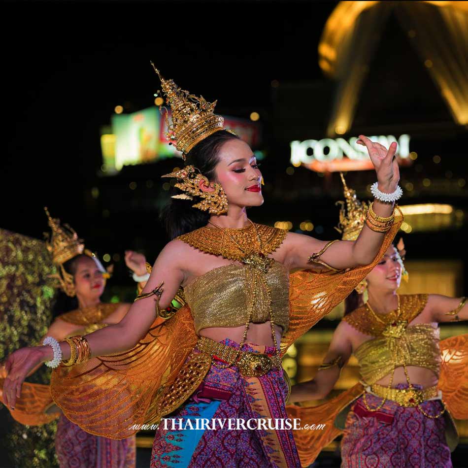 
Best dinner cruise in Bangkok Sawasdee Chaophraya Cruise The cruise features live musical performances by Thai dance. SAWASDEE KINNAREE SRI CHAOPHRAYA A Thai Contemporary Dance Performance inspired by the mythical Himmapan Forest. The graceful Kinnaree symbolizes beauty, elegance, and warm hospitality. With delicate movements, the performance welcomes all honorable guests to an enchanting and unforgettable evening on board Sawasdee Chaophraya.
