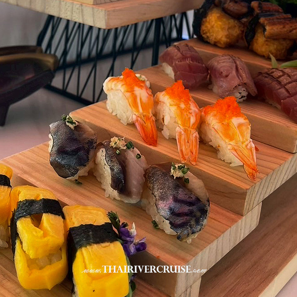 Best chao phraya dinner cruise Sawasdee Chaophraya Cruise Salmon Sashimi