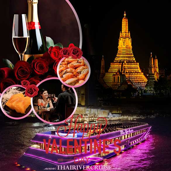 Valentine's day dinner cruise 2025  Valentine’s Day 2025 Bangkok Dinner Cruise Valentine Dinner Bangkok The Opulence Cruise The Opulence Cruise offers a special Valentine's Day dinner cruise on February 14, 2025, departing from ICONSIAM. The cruise lasts for 2 hours and includes a delicious international buffet dinner, live music, and stunning views of Bangkok's skyline. The price for the Valentine's Day dinner cruise per couple. There are a limited number of seats available, so reservations are recommended. 