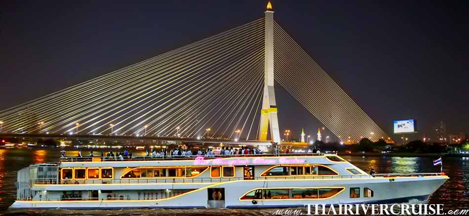 The Bangkok River Cruise, Best International & Seafood Buffet Dinner with soft drink dinner cruise on the Chaophraya river Bangkok Thailand 