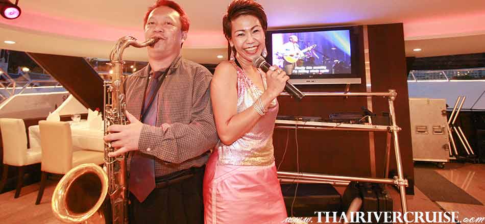 Valentine Dinner Package in Bangkok Chao Phraya Princess Cruise Valentine 's Day 2020 Bangkok Night Memory of LOVE on the Romantic River Cruise along The Chaophraya River Entertainment onboard Chaophraya Princess Cruise by live music pop jazz music style