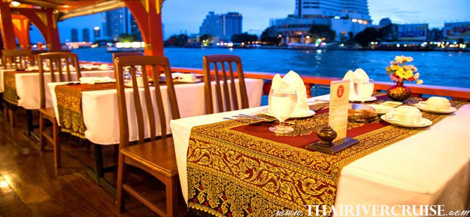 Welcome aboard Wan Fah Cruise Rice Barge Dinner Cruise Bangkok Thailand 