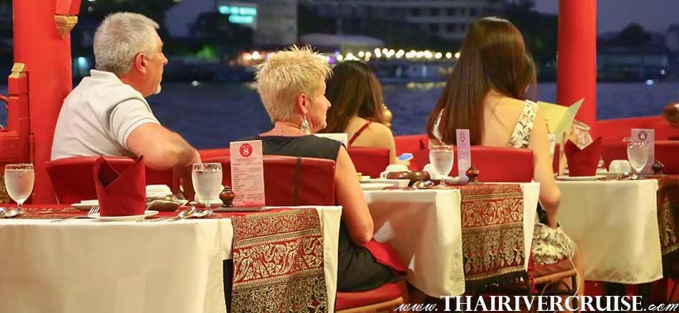 Welcome aboard Wan Fah Cruise Rice Barge Dinner Cruise Bangkok Thailand