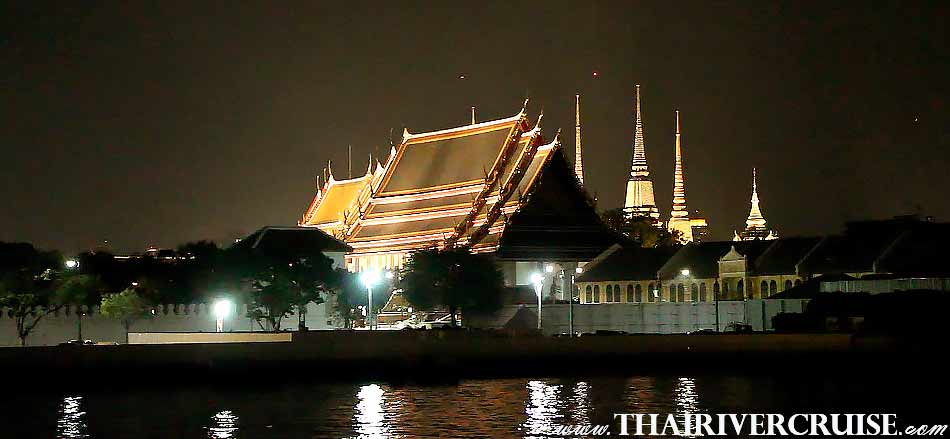 Best river dinner cruise Bangkok  experience Thai history and heritage imprinted on both sides of the river. Experience the beautiful night sceneries of Rama 8 Bridge Bangkok,The Beautiful Night Scenery Along the Chaophraya River Bangkok Thailand