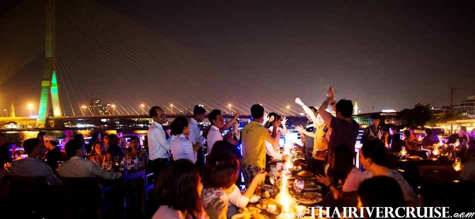 White Orchid River Cruise luxury buffet dinner cruise along Chaophraya river Bangkok Thailand
