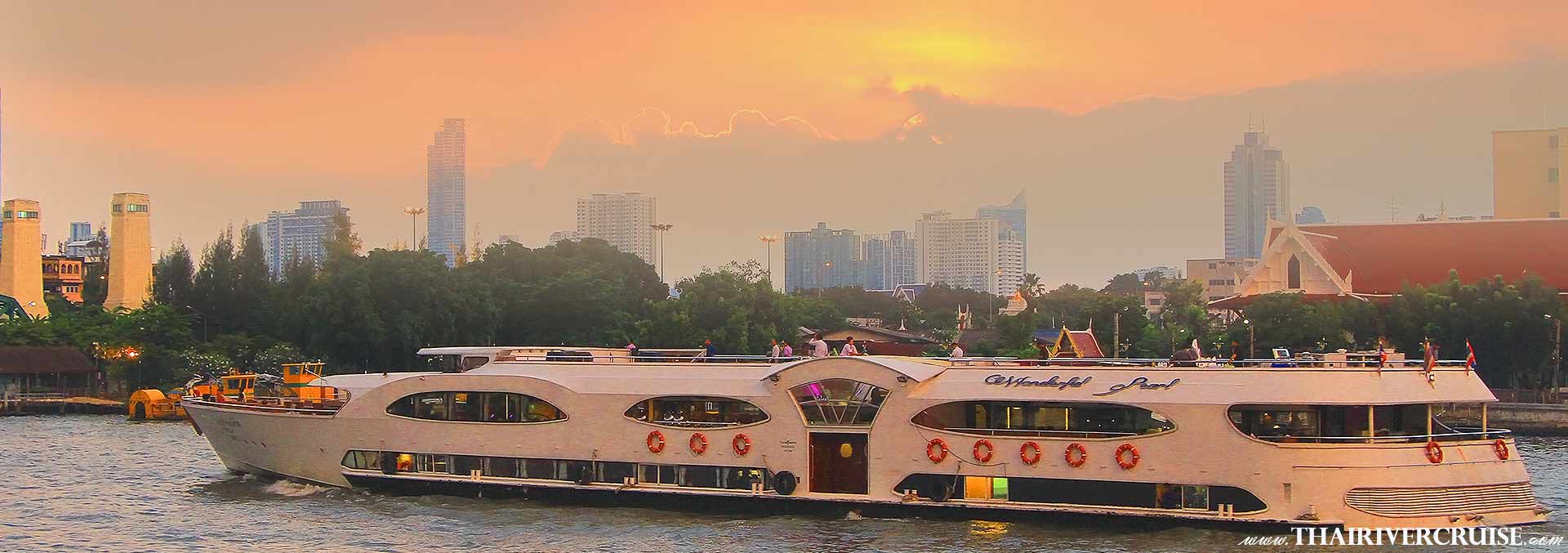 Wonderful Pearl Cruise, Bangkok Sunset Dinner Cruise Promotion Discount Cheap Ticket Price Offers