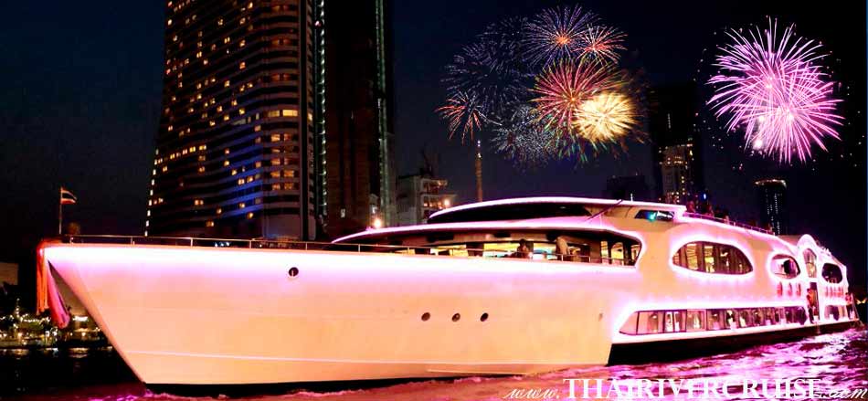 New Year EVE Dinner in Bangkok Wonderful Pearl Cruise The BEST luxury largest elegance 5-star cruise