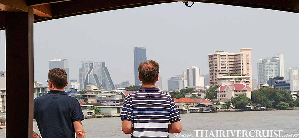 Good time and Good view on Luxury Boat with Rooms Bangkok  Private luxury cruise rice barge 5-star 2 cabin boat on the Chaophraya river Bangkok Thailand ,Relaxing on-board Best private luxury rice barge Chao phraya river cruises Bangkok Thailand