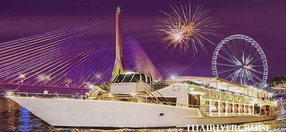 Chaophraya Cruise New Year Dinner River Cruise Bangkok Thailand.Chaophraya Cruise New Year Dinner River Cruise, Let ’s Celebrate New Year Countdown Party Dinner Cruise Year 