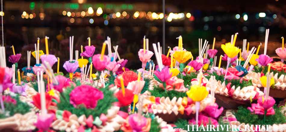 Loy Krathong celebrated in Bangkok at famous place in Bangkok with Loy Krathong Bangkok White Orchid River Dinner Cruise Thailand  including as buffet dinner & seafood, discount low price booking online, Enjoy to float your Kratong on the Chaophraya River Bangkok,Thailand. Loy Krathong Bangkok on White Orchid River Dinner Cruise Thailand 