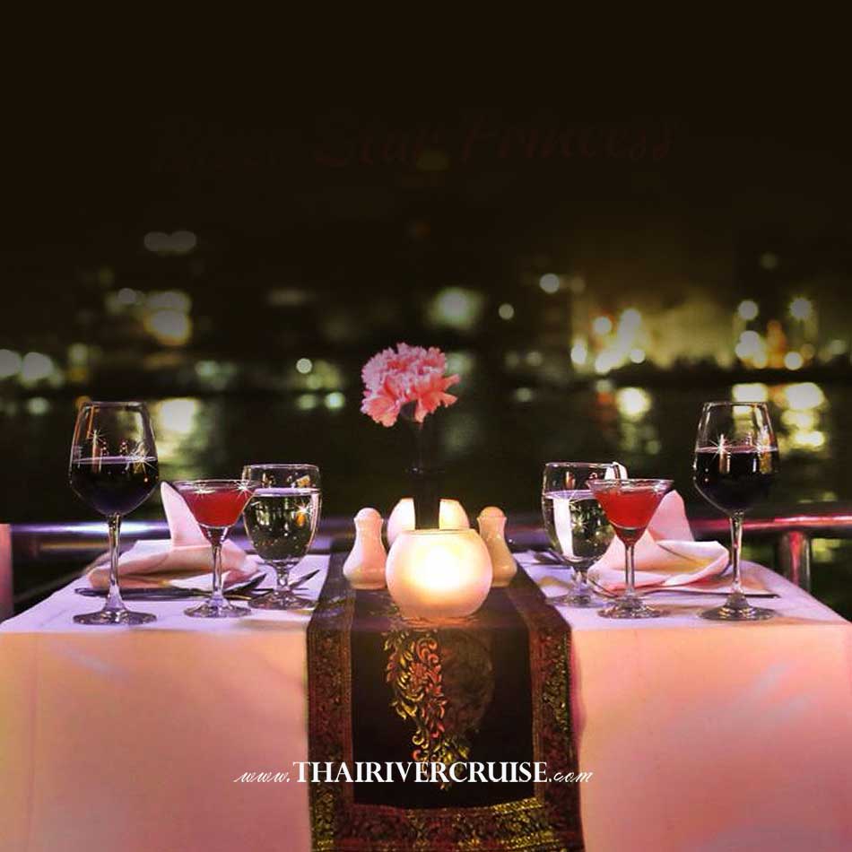 Loy krathong 2020 Bangkok Thailand, Dinner under candle light, Famous place floating the Krathong on The Chao Phraya river on board River Star Princess Cruise,discount price offer 