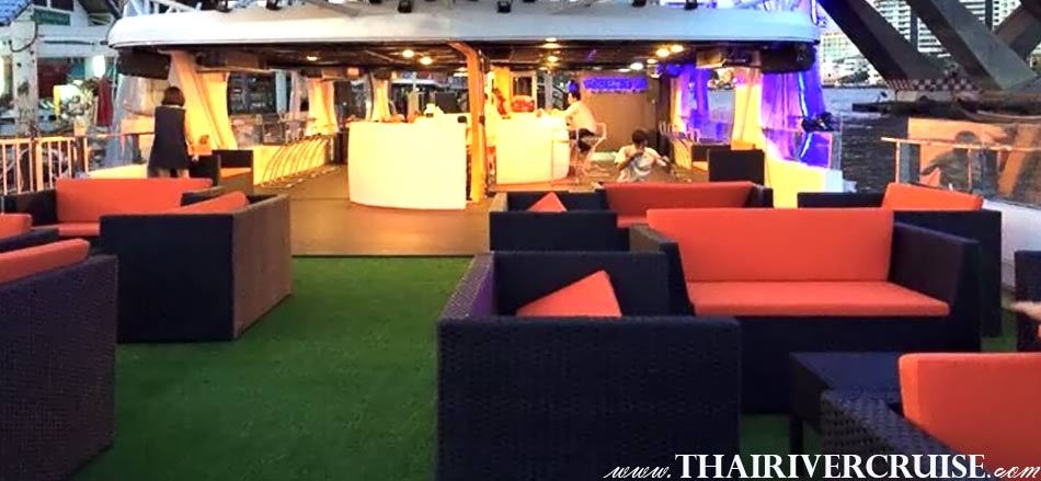 Private Seating onboard Cruise private Bangkok,Best Sundown Party Boat Chao Phraya river Bangkok,Thailand. Private Cocktail Cruise Bangkok Sunset Night Party Boat including free flow drinks snack buffet  