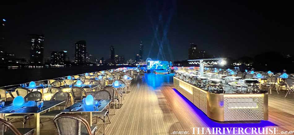 Open Air Seat of Royal Galaxy Cruise Large Luxurious River Cruise from Asiatique The Riverfront