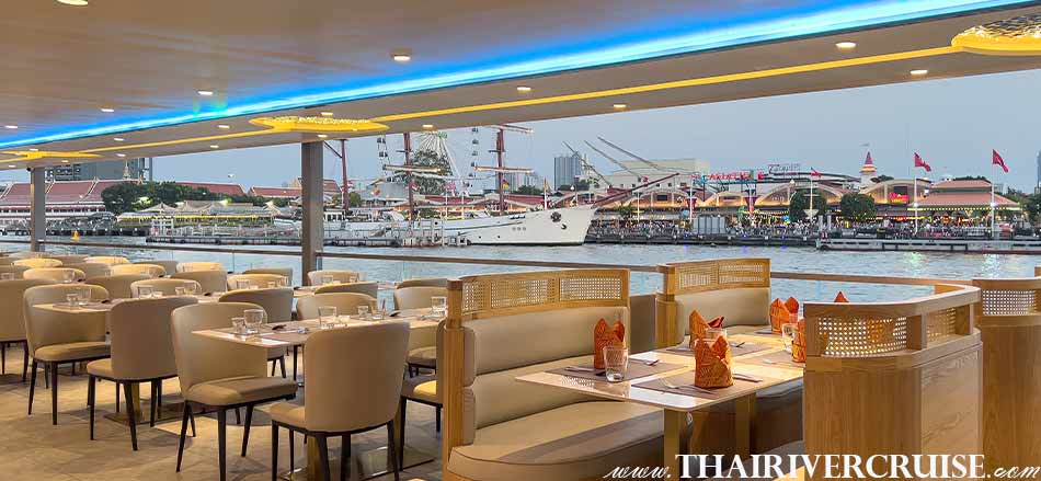 Lower Desk Open Air of  Royal Galaxy Cruise Large Luxurious River Cruise from Asiatique The Riverfront
