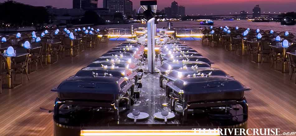 Top Desk Open Air of Royal Galaxy Cruise Large Luxurious River Cruise from Asiatique The Riverfront