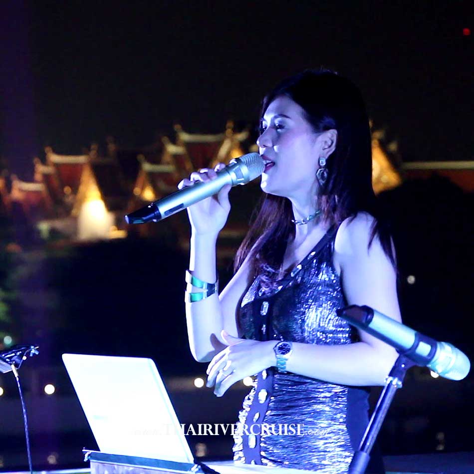 Professional Singer Live Band Music onboard Royal Galaxy Cruise Luxurious Dinner Cruise Bangkok on the  Chao Phraya River from Asiatique The Riverfront