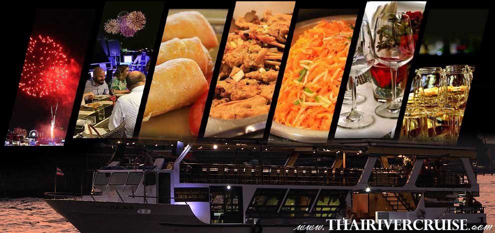 Sanook Cruise  new year eve 2025 Dinner cruise  watch fireworks in Bangkok 
