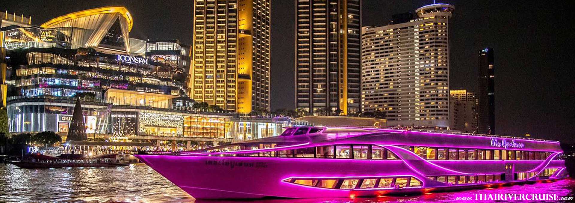 The Opulence Cruise Newest river dinner Bangkok 2023-2024 Large Luxury Bangkok Dinner Cruise Iconsiam