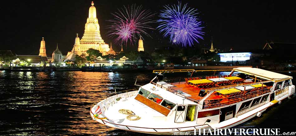 ฉลองปีใหม่ กรุงเทพ ยอดฮิต ล่องเรือสำราญ ปีใหม่ ราคาถูก ดินเนอร์ เจ้าพระยา เค้าท์ดาวน์ ชมพลุ ไอค่อนสยาม